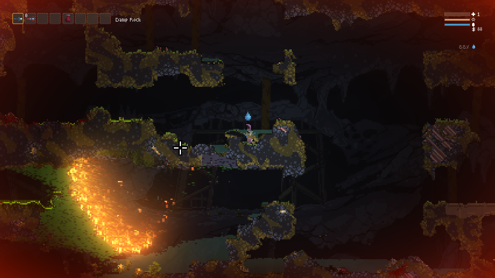 The acid touched the fire and ignited.